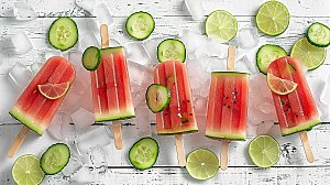 冰凉新鲜西瓜夏日红色解暑水果美味
