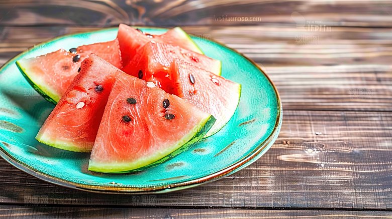 多汁美味新鲜夏季红色健康西瓜果汁有机水果