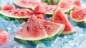 果汁美味水果红色西瓜多汁夏季新鲜健康
