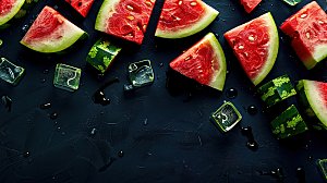 水果健康多汁果汁高清新鲜美味西瓜有机夏季