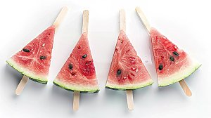 健康夏日水果红色新鲜美味冰凉西瓜绿色解暑