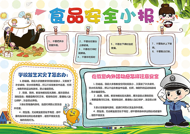 食品安全学生手抄报word小报