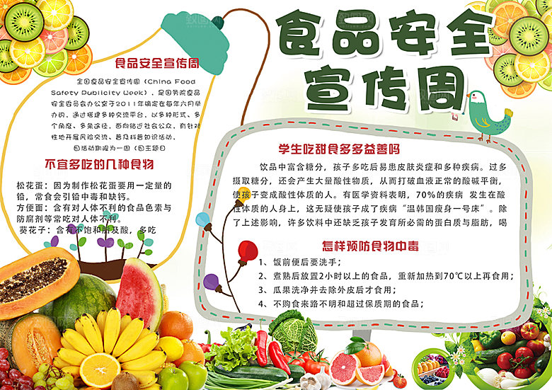 食品安全学生手抄报word小报
