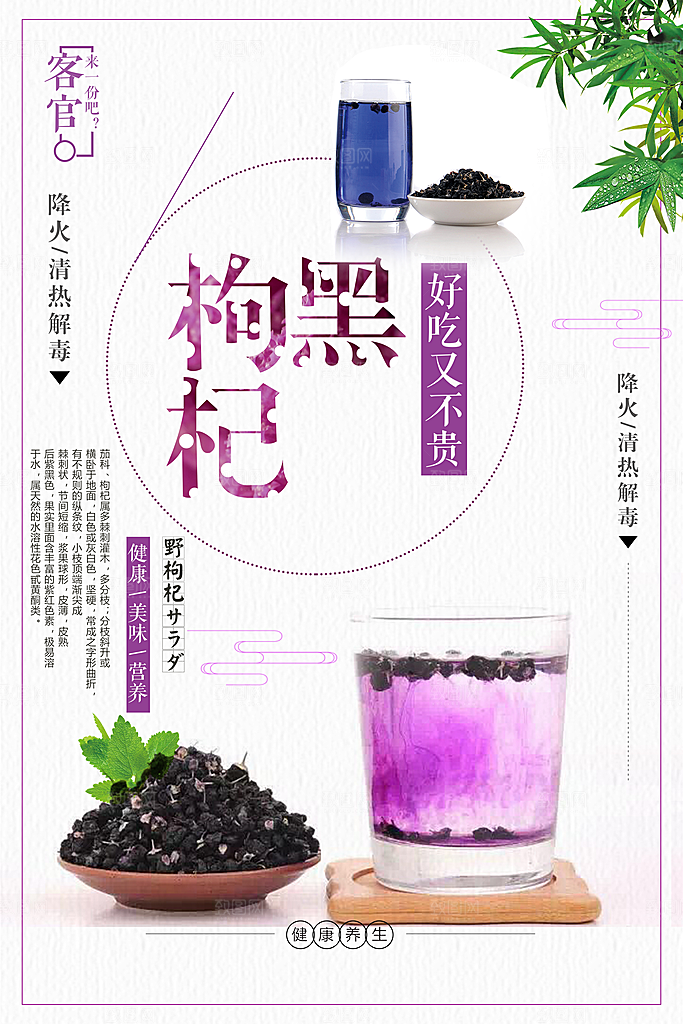 养生健康黑枸杞海报