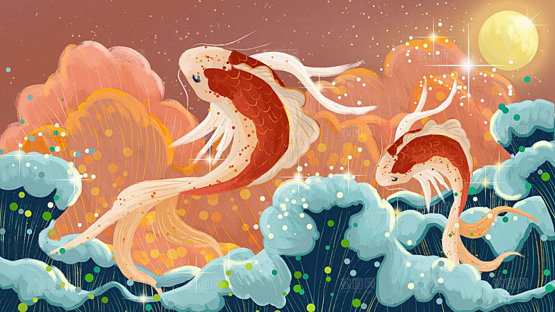 国潮风格插画元素