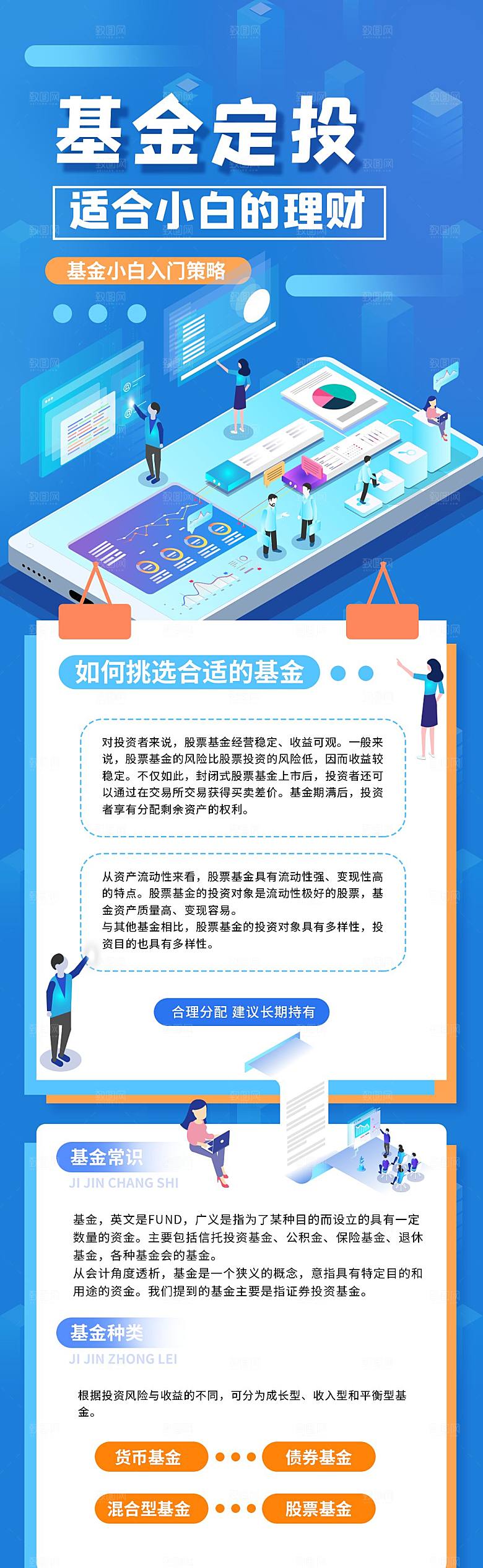 金融基金理财知识科普宣传H5长图