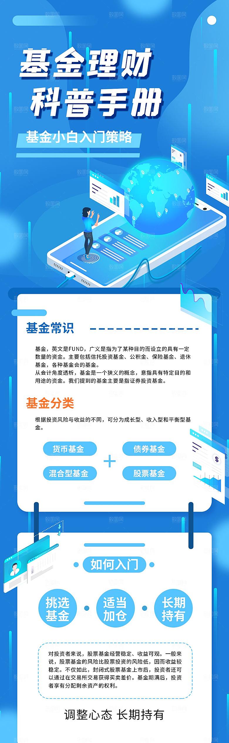 金融基金理财知识科普宣传H5长图
