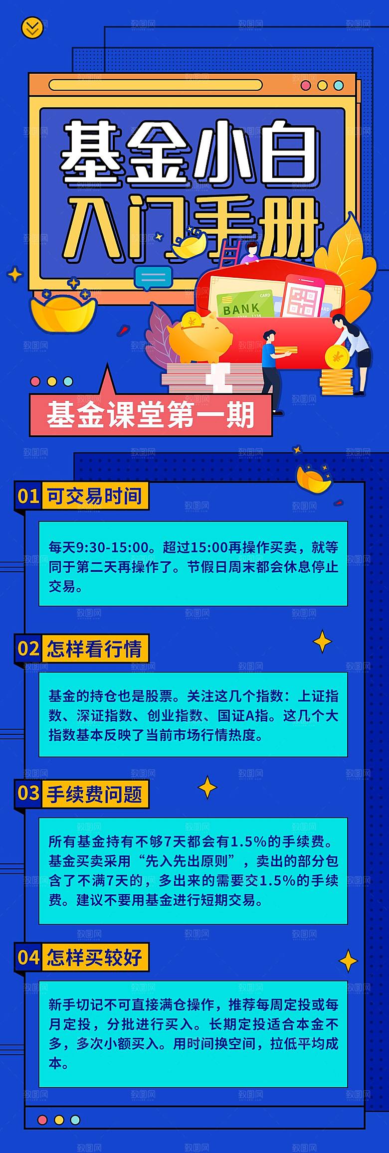 金融基金理财知识科普宣传H5长图