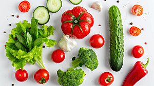 多样萝卜蔬菜生菜玉米有机菠菜健康绿色番茄
