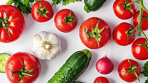 番茄多样蔬菜青瓜绿色生菜健康玉米