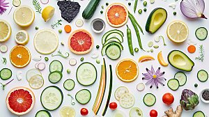健康天然蔬菜多样植物绿色新鲜摄影食物有机