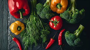 健康天然蔬菜摄影新鲜多样绿色植物有机食物