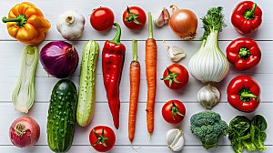 萝卜番茄多样蔬菜有机菠菜生菜玉米绿色