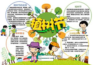 创意绿色植树节word小报