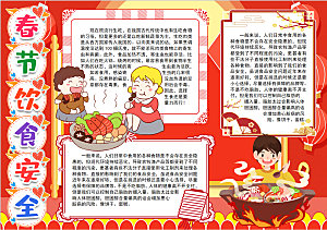 春节美食民俗word小报