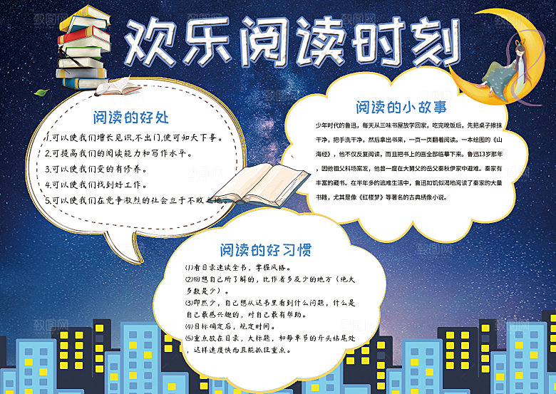 趣味阅读读书小报手抄报