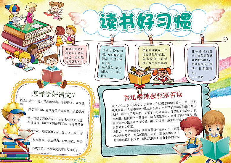 趣味阅读读书小报手抄报
