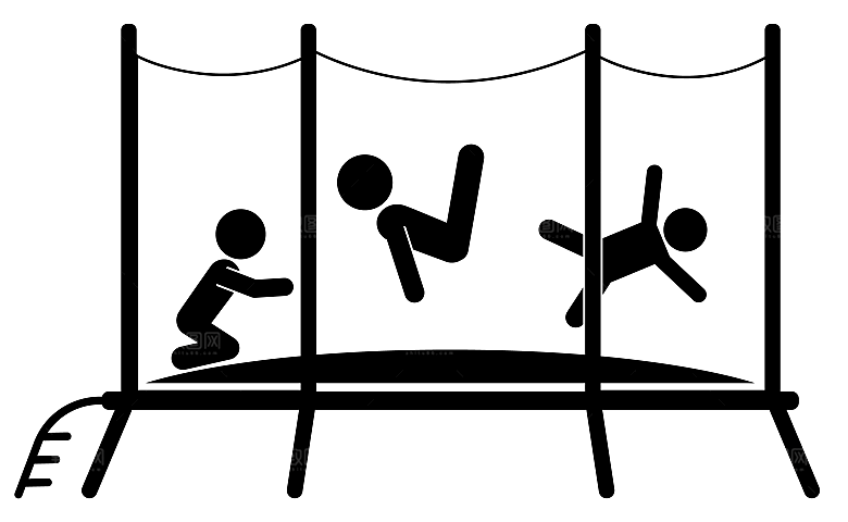 现代风格儿童蹦蹦床娱乐器材png免抠