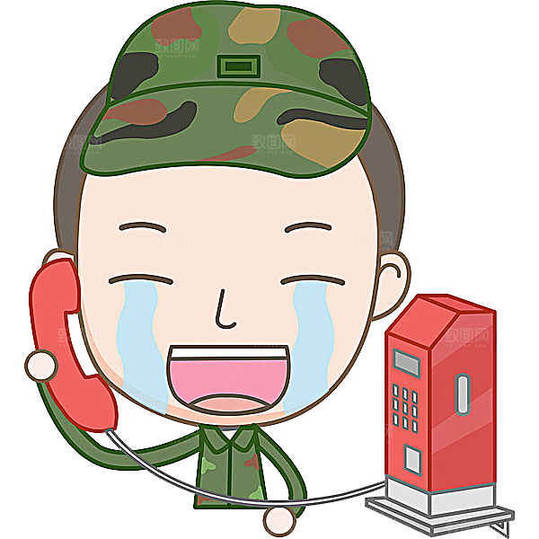 军人卡通迷彩服战士手绘解放军手绘
