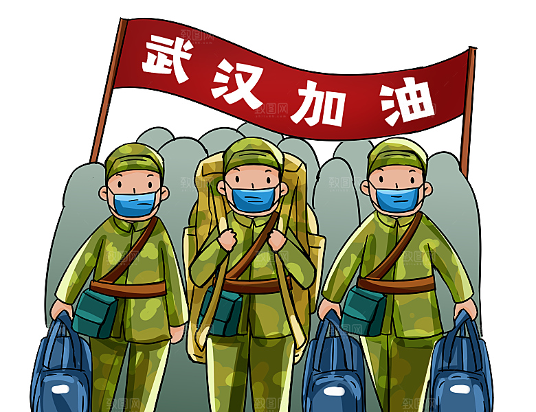 军人卡通迷彩服战士手绘解放军手绘