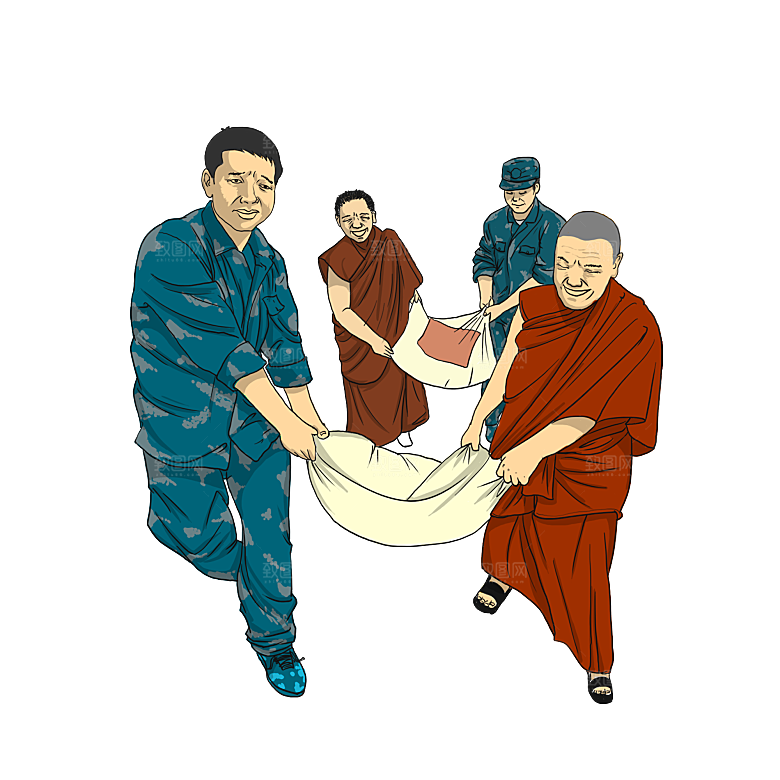军人卡通迷彩服战士手绘解放军手绘素材