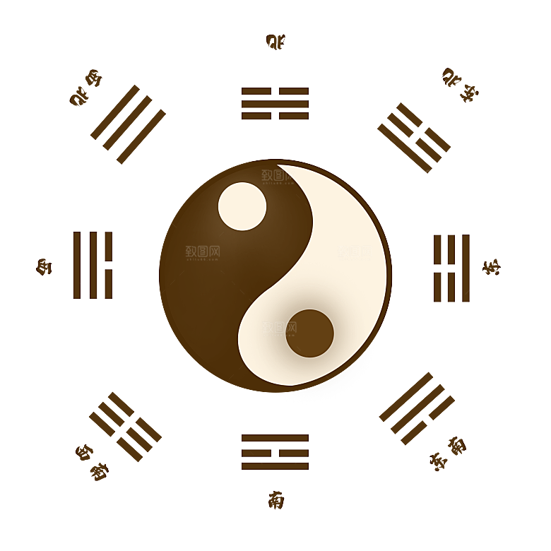 太极八卦阵png免抠图片ps素材透明
