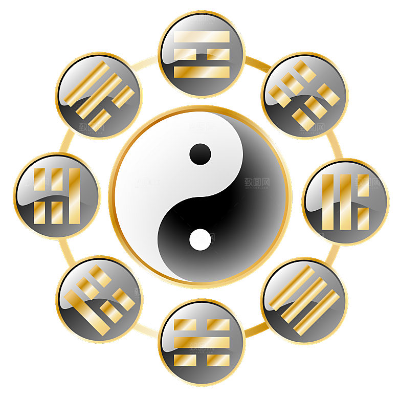 太极八卦阵png免抠图片ps素材透明