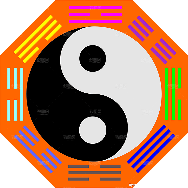 太极八卦阵png免抠图片ps素材透明