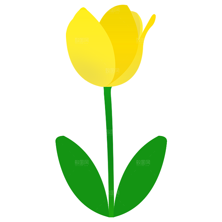 卡通手绘郁金香花朵花卉背景PNG免抠