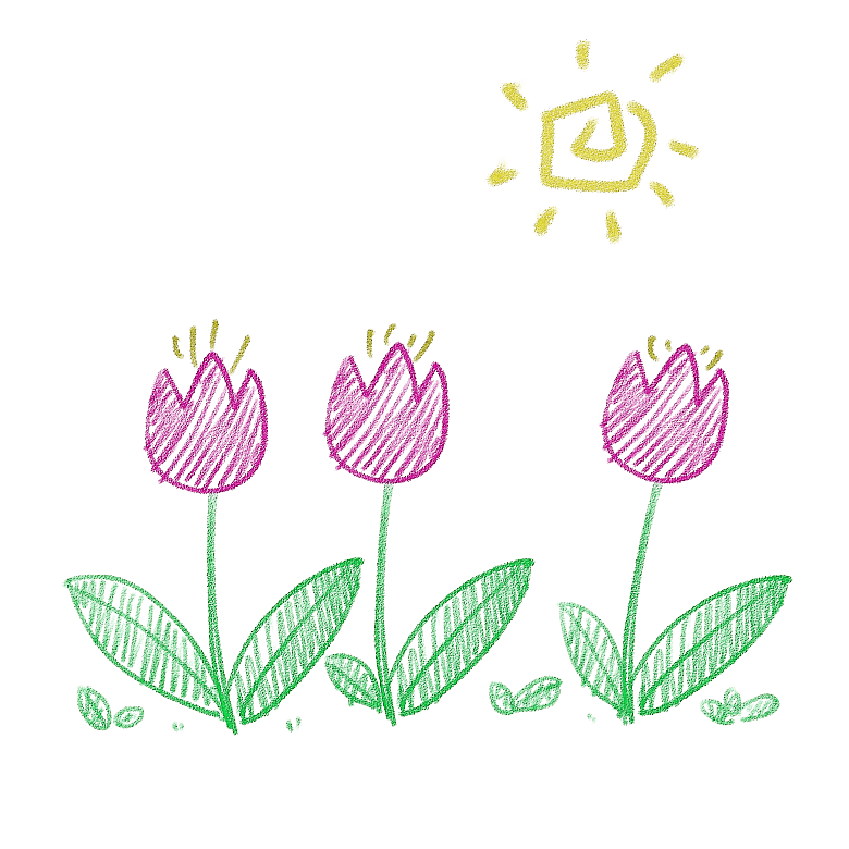 卡通手绘郁金香花朵花卉背景PNG免抠