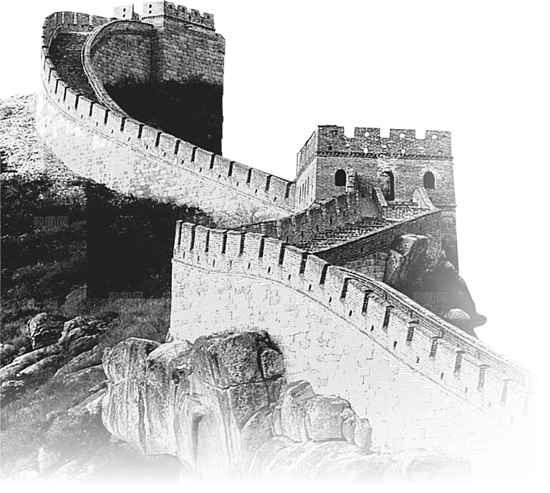 卡通长城剪影山海嘉峪关插图PNG免抠