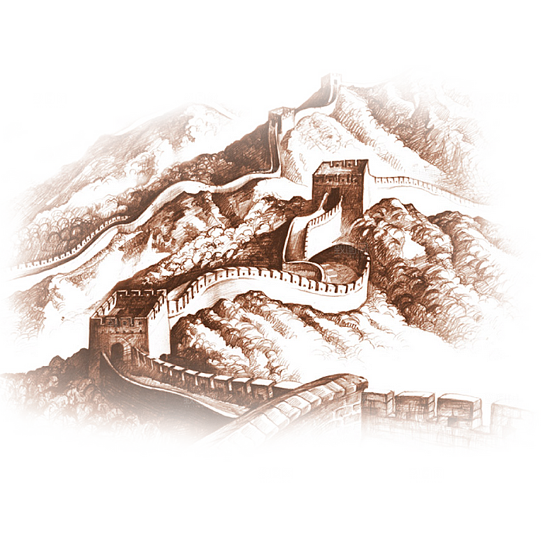 卡通长城剪影山海嘉峪关插图PNG免抠素材