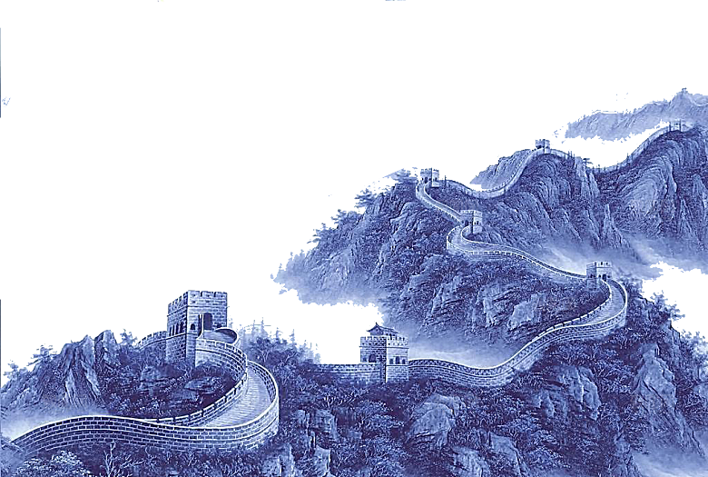 卡通长城剪影山海嘉峪关插图PNG免抠素材