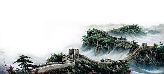 卡通长城剪影山海嘉峪关插图PNG免抠素材
