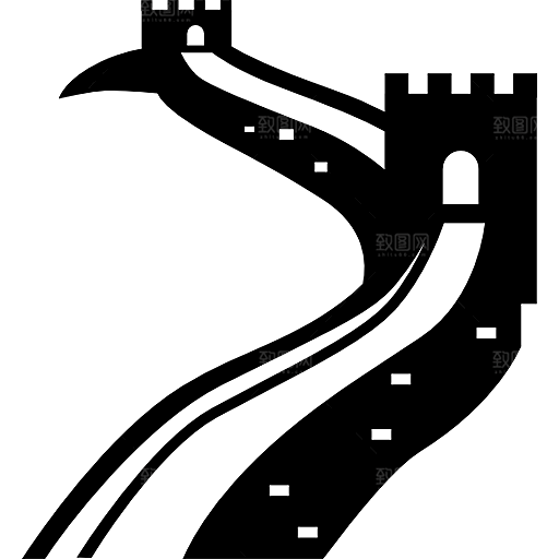 卡通长城剪影山海嘉峪关插图PNG免抠