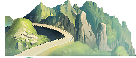 卡通长城剪影山海嘉峪关插图PNG免抠素材