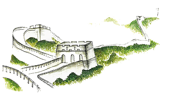 卡通长城剪影山海嘉峪关插图PNG免抠素材