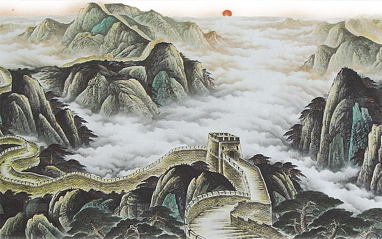 卡通长城剪影山海嘉峪关插图PNG免抠