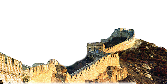 卡通长城剪影山海嘉峪关插图PNG免抠素材