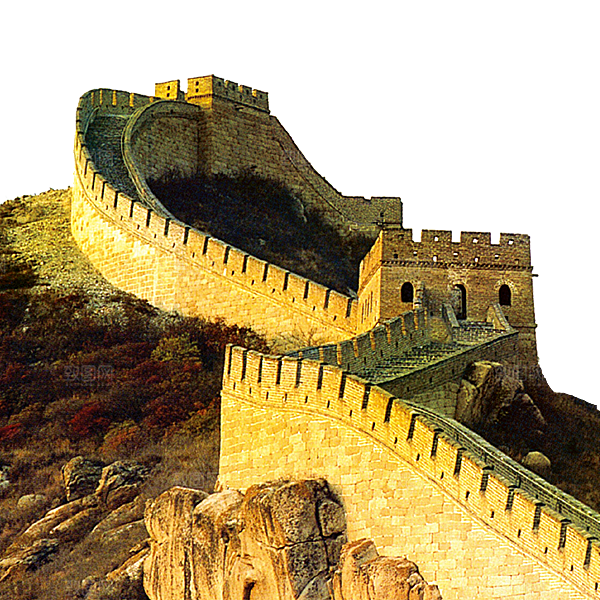 卡通长城剪影山海嘉峪关插图PNG免抠素材