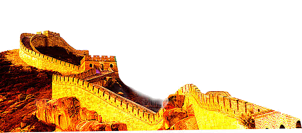 卡通长城剪影山海嘉峪关插图PNG免抠