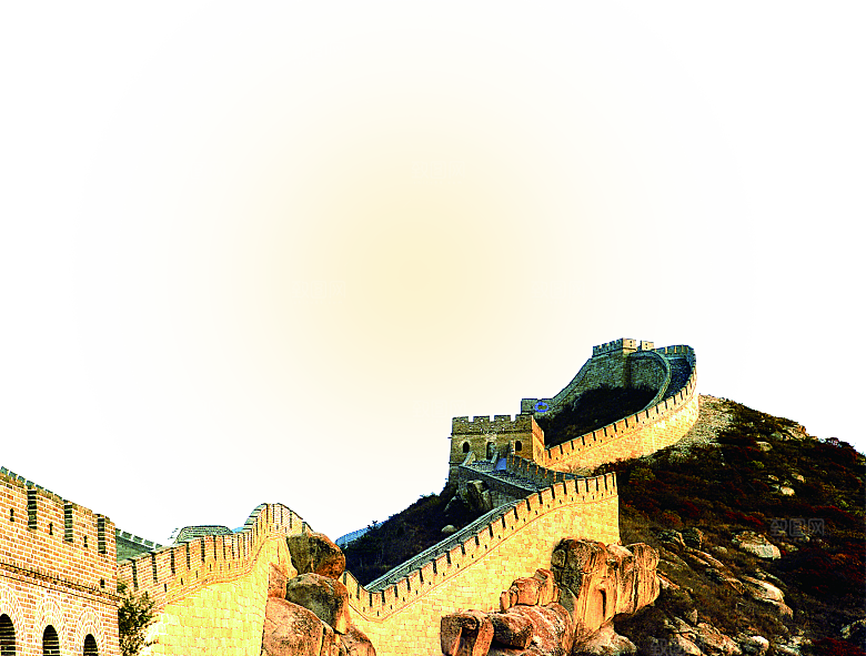 卡通长城剪影山海嘉峪关插图PNG免抠