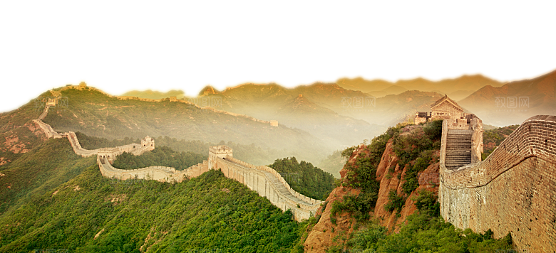 卡通长城剪影山海嘉峪关插图PNG免抠