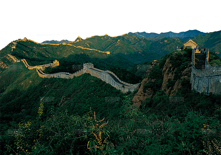 卡通长城剪影山海嘉峪关插图PNG免抠素材