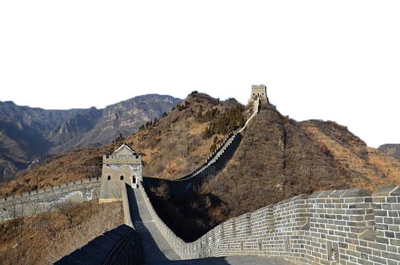 卡通长城剪影山海嘉峪关插图PNG免抠素材