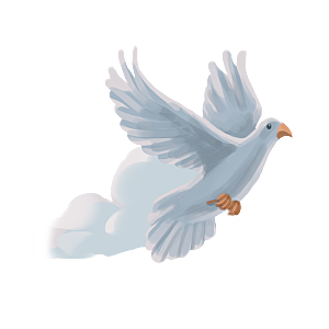 卡通和平信鸽飞翔插图PGN手绘白鸽设计