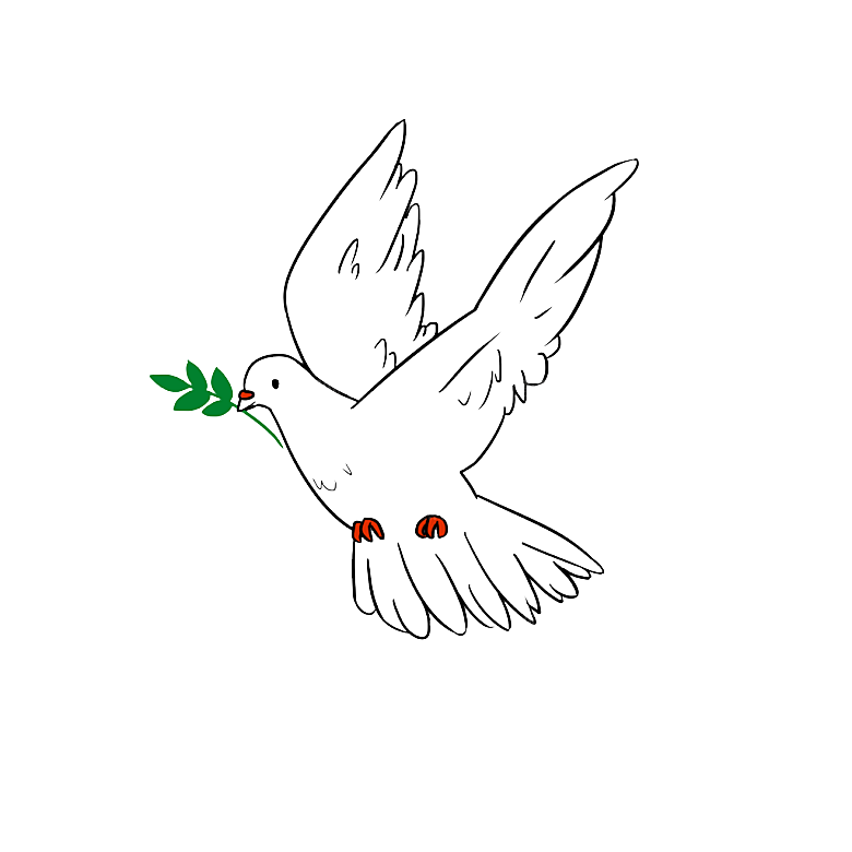 卡通和平信鸽飞翔插图PGN手绘白鸽素材