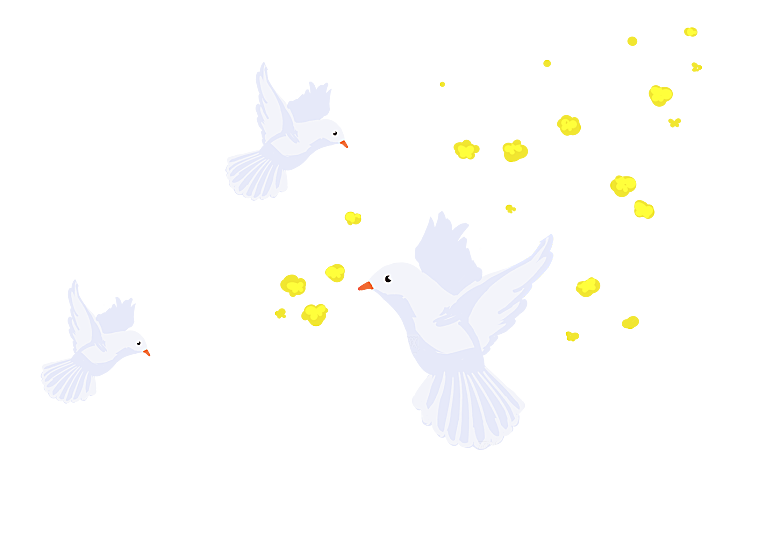 卡通和平信鸽飞翔插图PGN手绘白鸽