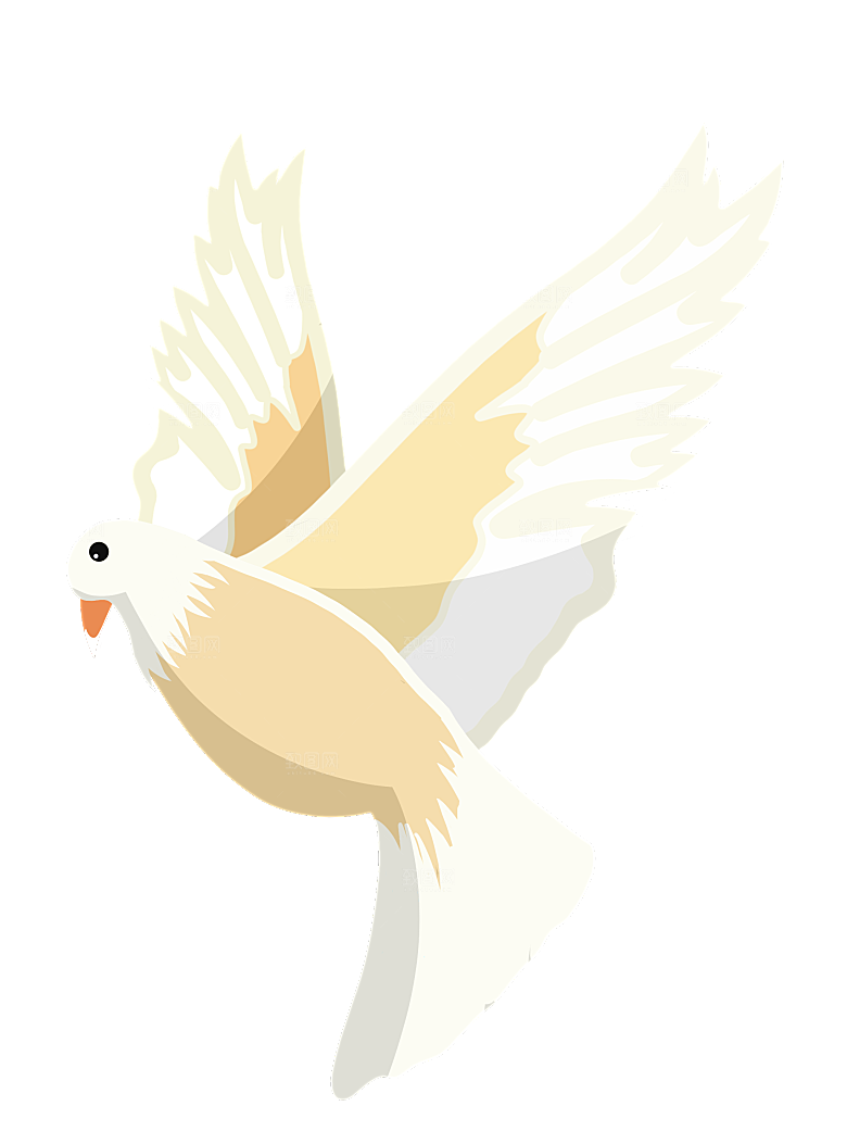 卡通和平信鸽飞翔插图PGN手绘白鸽素材