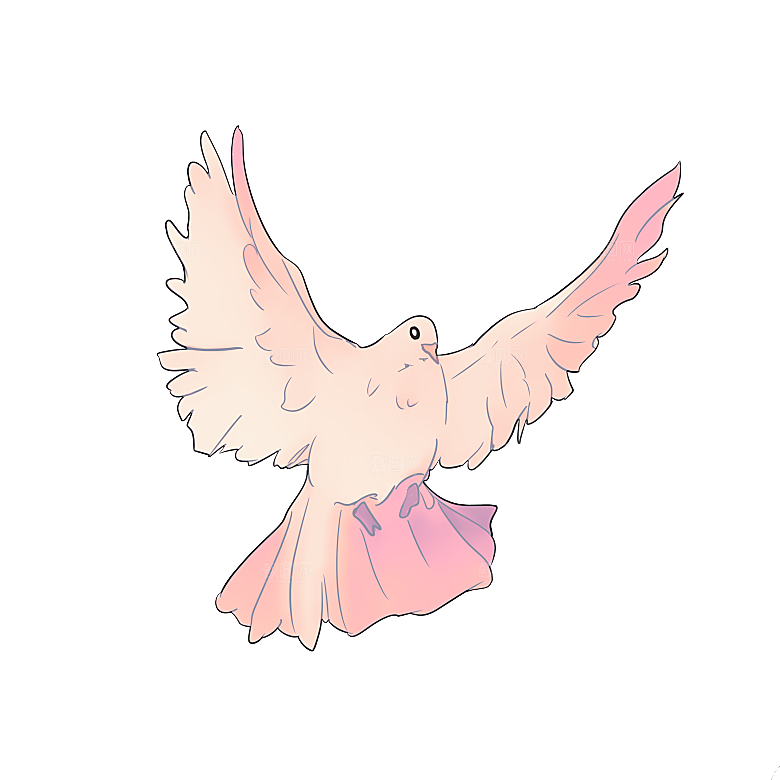 卡通和平信鸽飞翔插图PGN手绘白鸽素材